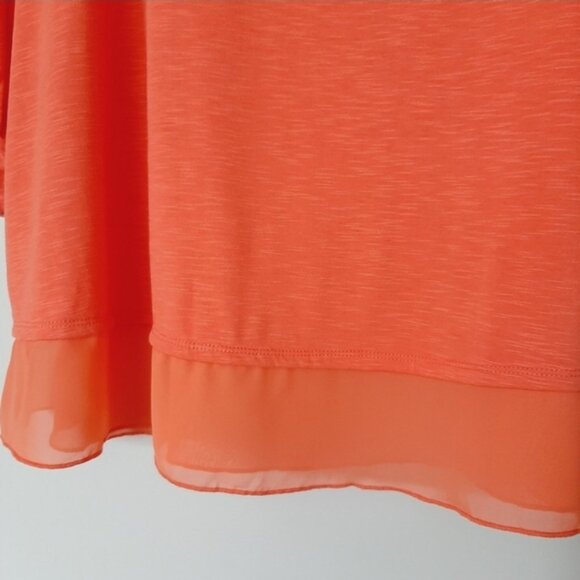 STYLE & CO. Stretchy & Soft Chifon Hem Women's Salmon Pink Top Sz 2X - Picture 8 of 15